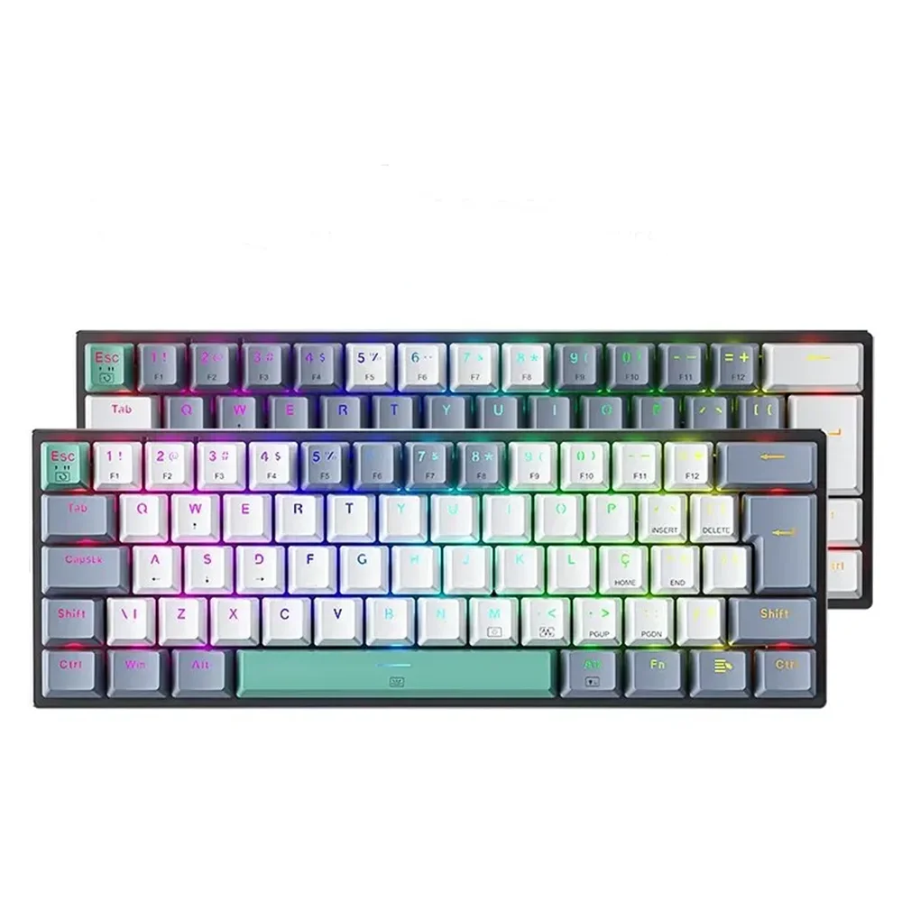 Teclado Mecânico Mini Opsshopping RGB 61 Teclas Com Fio K500-B61 - Imagem 1