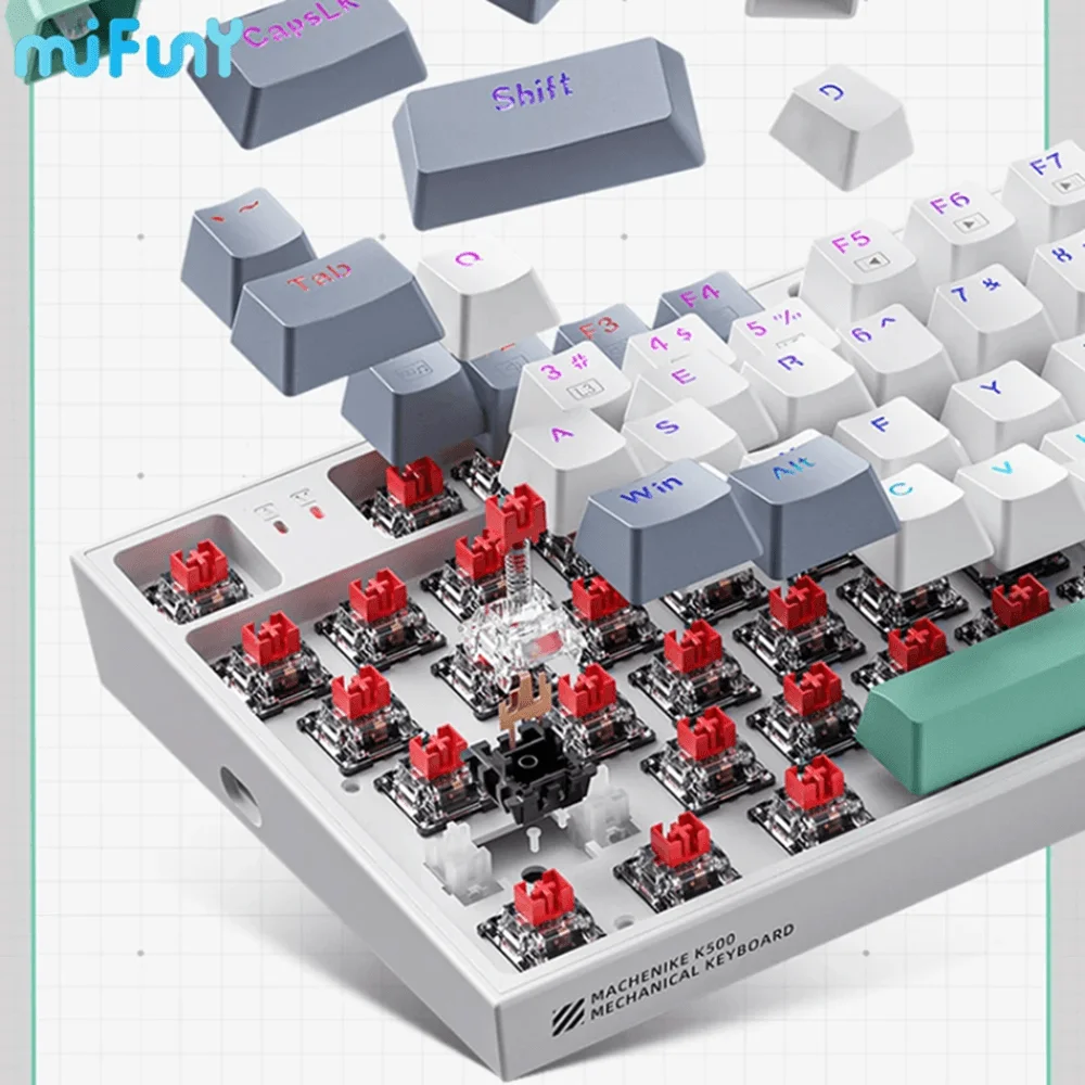 Teclado Mecânico Mini Opsshopping RGB 61 Teclas Com Fio K500-B61 - Imagem 3