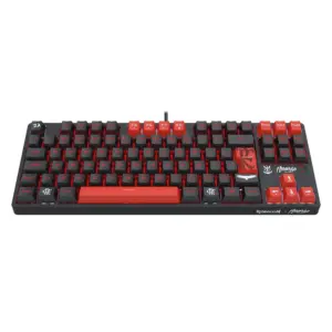 Teclado Mecânico Gamer Redragon Flamengo Nation TKL USB ABNT2 Preto e Vermelho FL576