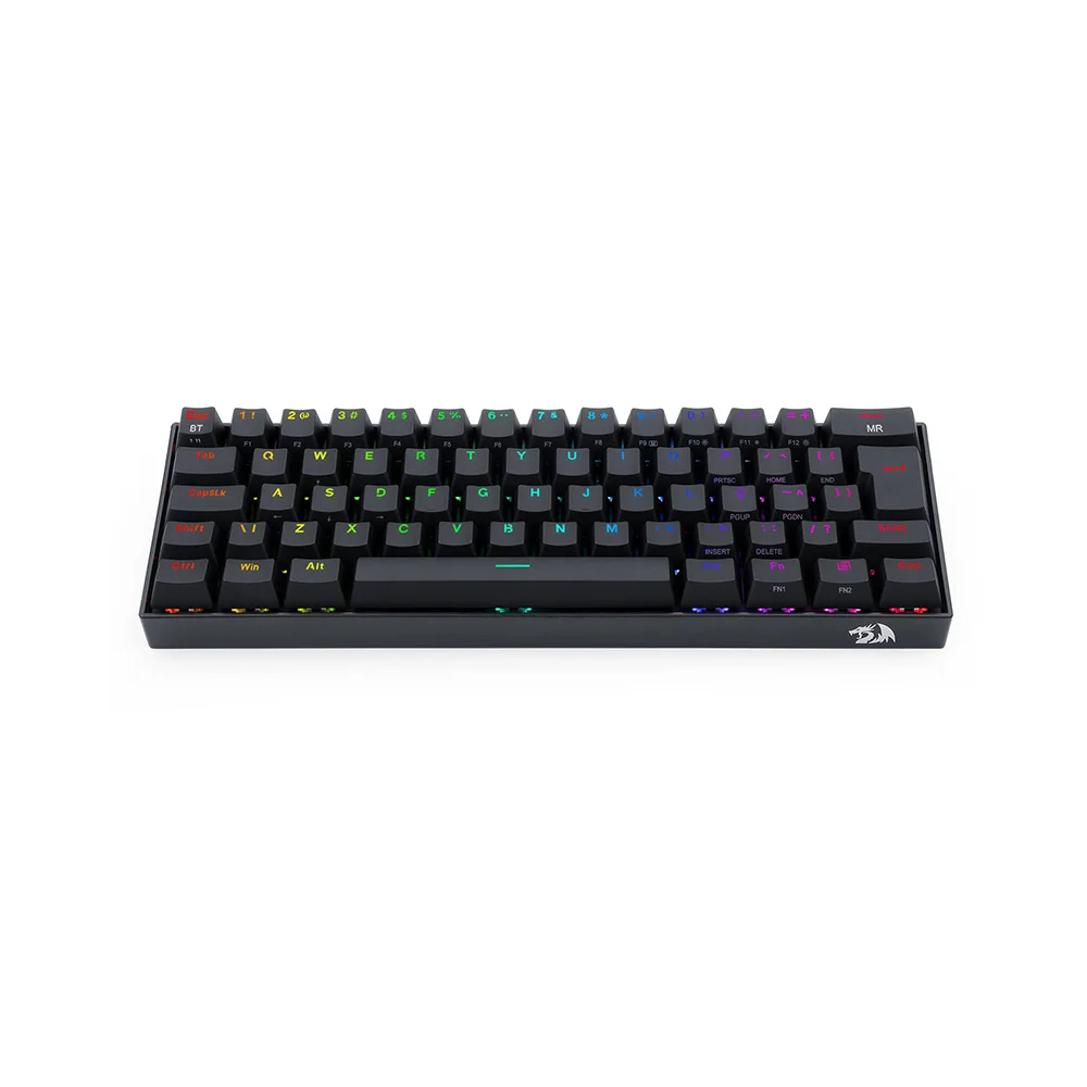 Teclado Mecânico Sem Fio Gamer Redragon Draconic Pro RGB Bluetooth ABNT2 Switch DIY Azul Preto - Imagem 1
