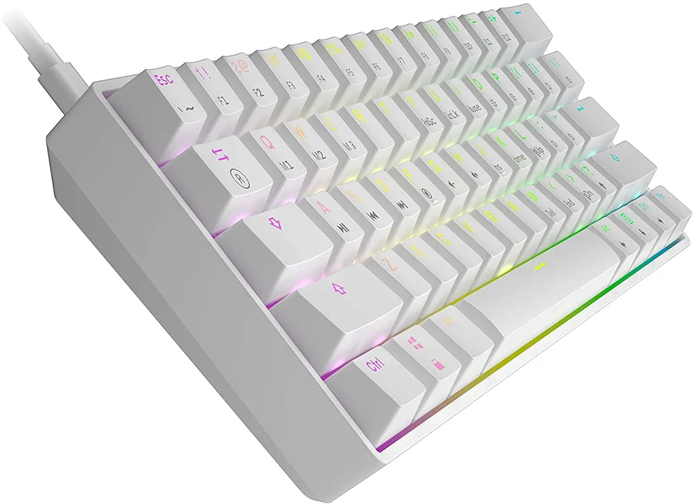 Teclado Mecânico Skyloong GK61 RGB Switch Gateron Yellow USB-C Branco - Imagem 2