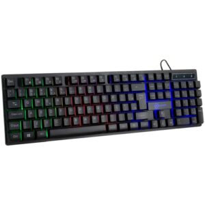Teclado Membrana Gamer Kalkan Hati Rainbow USB ABNT2 Preto KLK00012
