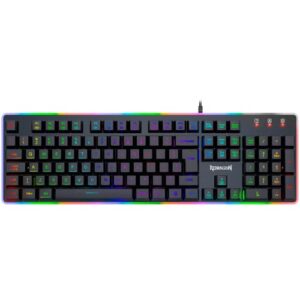 Teclado Membrana Gamer Redragon Dyaus 2 RGB 11 Teclas Multimídia ABNT2 Preto K509RGB