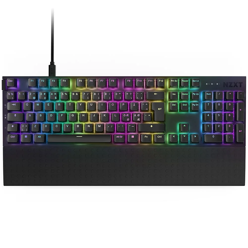 Teclado Óptico Gamer NZXT Function 2 Full Size RGB USB-C Layout US Preto KB-001NB-US - Imagem 4