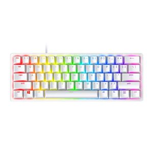 Teclado Óptico Mecânico Gamer Razer Huntsman Mini Chroma Switch Razer Red USB-C US Mercury Branco RZ03-03390400-R3M1
