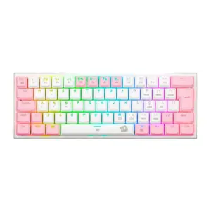 Teclado Mecânico Gamer Redragon Anivia Switch Brown ABNT2 Branco com Rosa K614WP-RGB