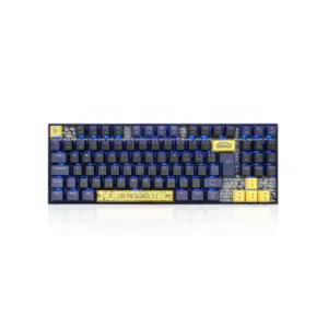 Teclado Mecânico Gamer Redragon World Of Warcraft Aliança LED Azul Switch Blizzard Preto e Azul