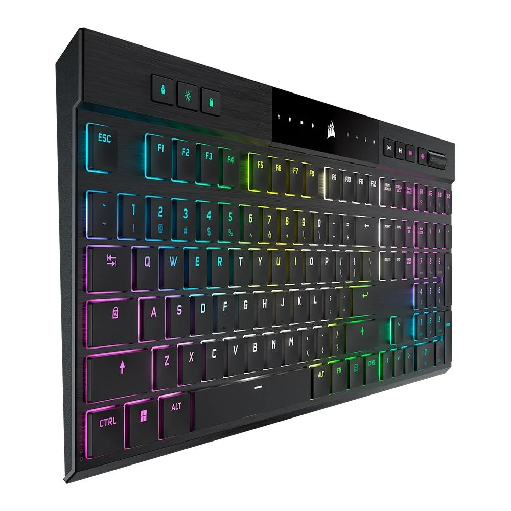 Teclado Sem Fio Mecânico Gamer Corsair K100 Air RGB Cherry MX Ultra USB 3.0 100% Anti-Ghosting US Preto CH-913A01U-NA - Imagem 3