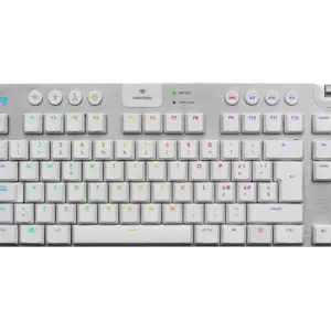Teclado Mecânico Gamer Sem Fio Logitech G915 TKL RGB Switch GL Tactile Layout US Branco 920-009660