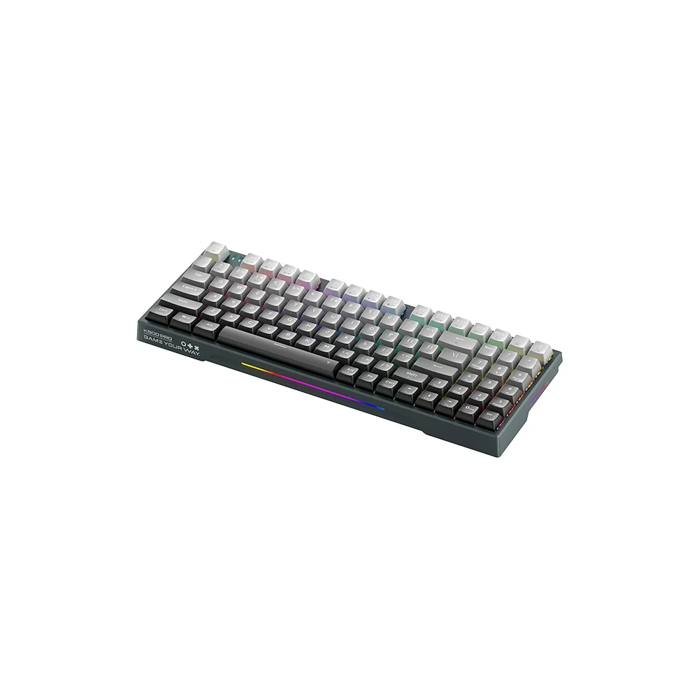 Teclado Sem Fio Mecânico Gamer Machenike B94W Pro Tri-Mode RGB Bluetooth Switch Jade/Green Cinza K500F-B94W - Imagem 3