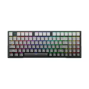 Teclado Mecânico Gamer Sem Fio Machenike B94W Pro Tri-Mode RGB Bluetooth Switch Purple Cinza K500F-B94W