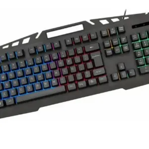 Teclado Semi-Mecânico Gamer Kmex Spartacus LED RGB Anti-Ghosting ABNT2 Preto KB-A328