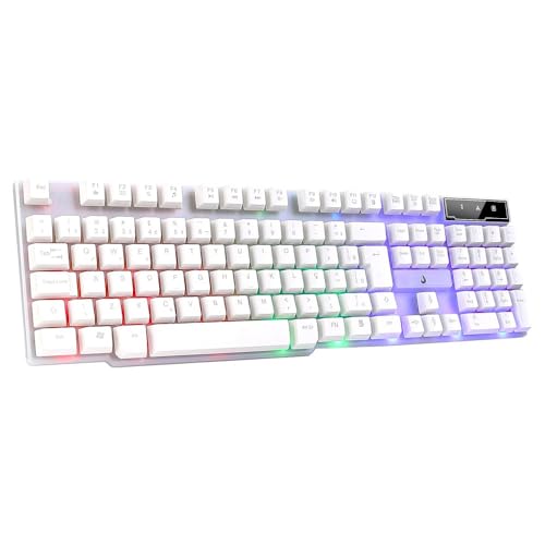 Teclado Semi Mecânico Gamer Rise Mode G1 Full RGB Rainbow USB Branco RM-TG-01-FW - Imagem 4