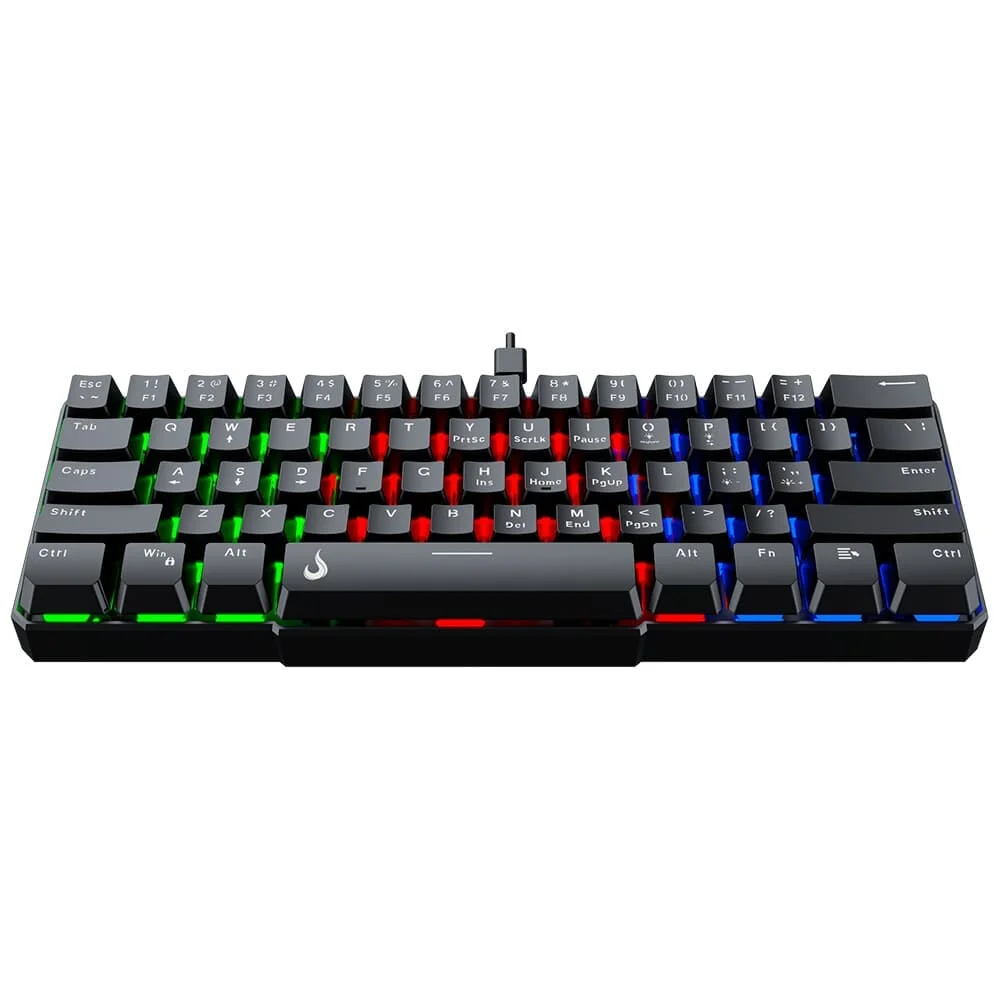 Teclado Semi Mecânico Gamer Rise Mode G2 Mini RGB Layout 60% USB-C Preto RM-TG-02-B - Imagem 2