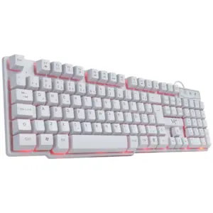 Teclado Semi Mecânico Gamer VX Gaming Hydra LED Vermelho USB ABNT2 Branco GTH110BV